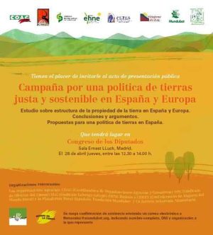 Congreso de los diputados: Presentación del «Estudio sobre estructura de la propiedad de la tierra en España y Europa»