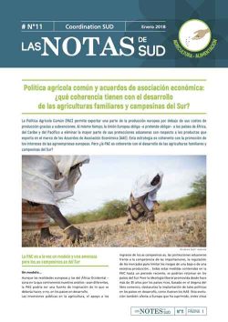 Las Notas de Sud: «Política Agrícola Común y acuerdos de asociación económica: ¿Qué coherencia tienen con el desarrollo de las agriculturas familiares y campesinas del Sur?»