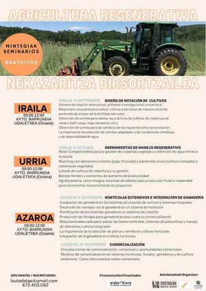 Barrundia ofrece cuatro seminarios sobre “Agricultura regenerativa”