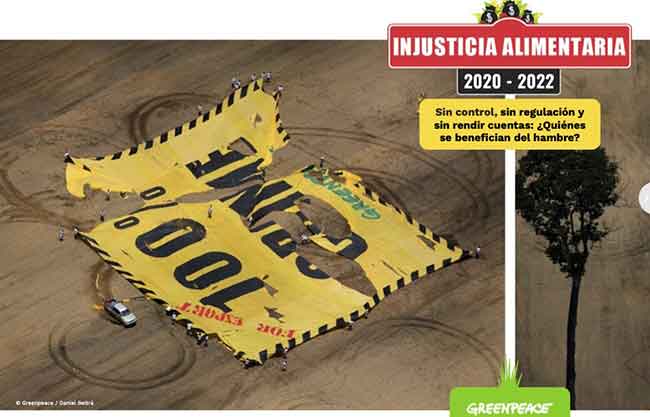 Informe Greenpeace Injusticia alimentaria 2020-2022