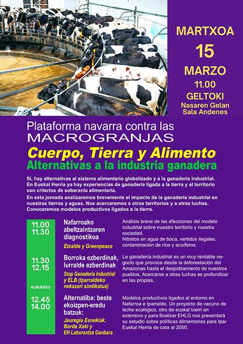 Plataforma Navarra contra las Macrogranjas - 15 de Marzo